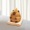 thumbnail image 6 of Kokiya Capybara Plush Toy Car Decor Lifelike Accompany Toy Animal Doll Stuffed Capybara Brown with Blanket, 6 of 9