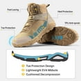 thumbnail image 3 of Yunkctuk Men's Waterproof Hiking Boots Mens Lightweight Outdoor Mid Trekking Climbing Boots for Men., 3 of 7