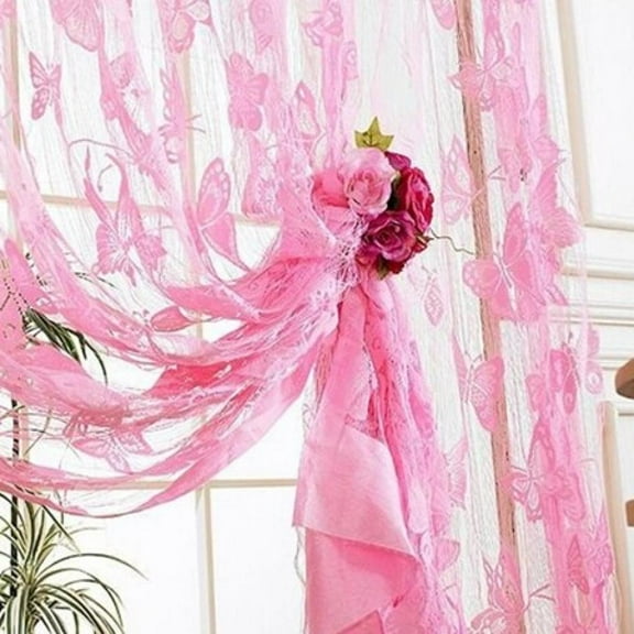 79x37" 1 Panel Simple and Modern Curtains Butterfly Rod Pocket Privacy Sheer Curtains ,Home Decorative Privacy Window Curtains/Panels/Drapes