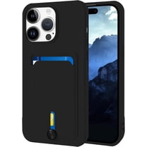 for iPhone 15 Pro Max Case with Card Holder Cover Microfiber Inner Lining [Holds 2 Cards] Slim Soft TPU Shockproof Protective Wallet Phone Case for iPhone 15 Pro Max (Black)