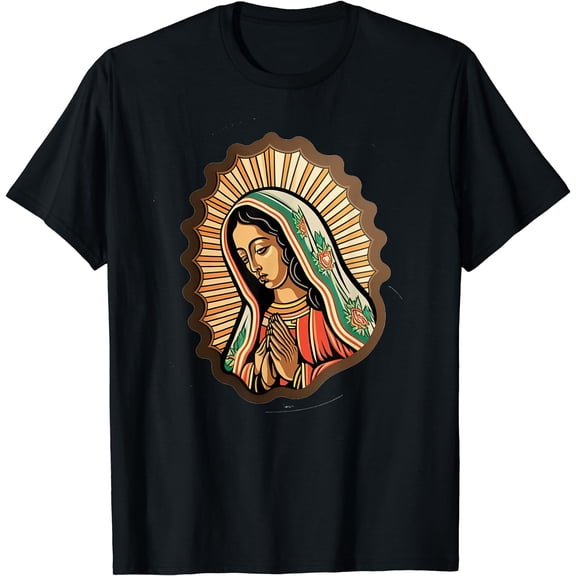 Our Lady Virgen de Guadalupe Mexico religious T-Shirt Black Small