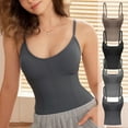 thumbnail image 3 of Womens Camisole Tops with Removable Pads Soft Breathable Adjsutable Strap Shelf Bras Tank Top Sleeveless (S, Gray), 3 of 3