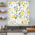 thumbnail image 5 of Summer Lemon Sheer Curtains 54 Inches Long, Yellow Botanical Spring Floral Blue Light Filering Curtains, Breathable Simi Curtain Privacy Drapes for Kitchen Bathroom Nursery Small Window Treatment, 5 of 9