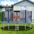 thumbnail image 3 of Gymax 12 ft Trampoline w/ Safety Enclosure Net Ladder Basketball Hoop, 3 of 10