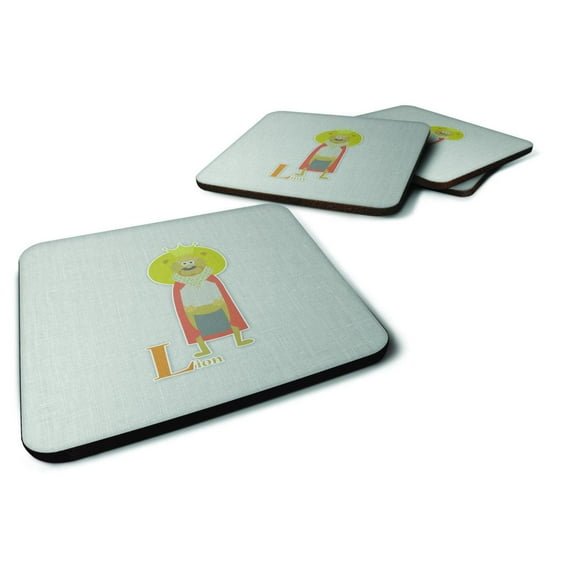 Alphabet L for Lion Foam Coaster Set of 4