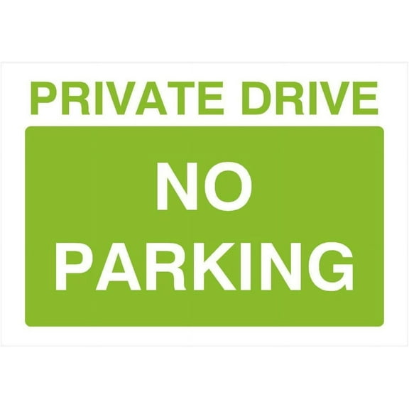 Private Drive No Parking Sign in Bright Green Parking Signs & Permits Metal Sign Tin Sign 8x12 Inch - Caution Safety Warning Security Signs Indoor & Outdoor Signs for Home, Office, Work