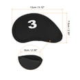 thumbnail image 2 of Unique Bargains Protection Manchon Numéro Tag 3-9 PW/SW/A Golf Club Fer Tête Couvre Noir 10 Pack, 2 of 6