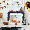 thumbnail image 5 of Gymax 9FT Pre-lit Black Halloween Garland Christmas Rattan w/ LED Lights & Timer, 5 of 10