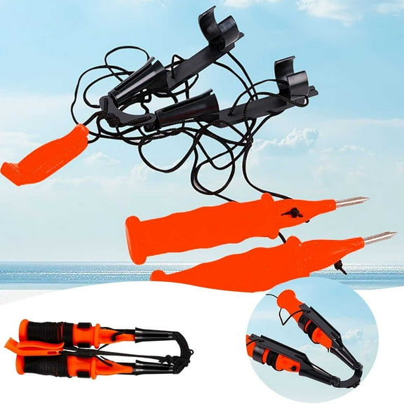 Fishing Gear Orange Red Ice Pick with Lifesaving Whistle for Winter Activities Ideal Tool for Breaking Ice and Ice Climbing for Anglers and Outdoor Enthusiasts