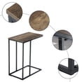 thumbnail image 6 of Ktaxon C Shaped End Table, Sofa Side Table for Living Room, Couch and Recliner Snack Table for Bedroom, Rustic Brown, 6 of 7