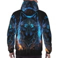 thumbnail image 3 of Bingfone Cool Blue Light Wolf Men's Drawstring Hoodie Long Sleeve Pocket Sweatshirts-Small, 3 of 6