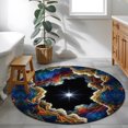 thumbnail image 4 of Rock Cave Round Living Room Rugs 3.3 ft, Star Clouds Canyon Nature Abstract Washable Area Rug with Non-Slip Sturdy Edge Binding Round Front Door Mat Floor Carpet for Entryway, 4 of 9