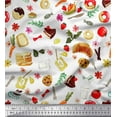 thumbnail image 1 of Soimoi Cotton Voile Fabric Fruits,Bread & Donut Food Print Fabric by Yard 42 Inch Wide, 1 of 1