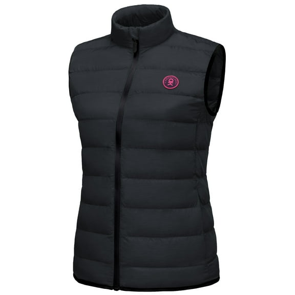 Little Donkey Andy Women's Lightweight Puffer Vest – Sleeveless Jacket for Golf, Hiking & Casual Winter Use, Black Heather, M