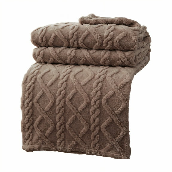 AUQ Throw Blanket,Feather Light Softness Bed Blanket,Relaxed Dream Throw Cute Blanket,Coffee,150*200cm