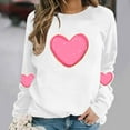 thumbnail image 4 of FDGIU Women's Valentine Pullover Sweatshirt, Cozy Heart Print Long Sleeve Top for Valentine's Day & Comfortable Trendy Style, 4 of 6