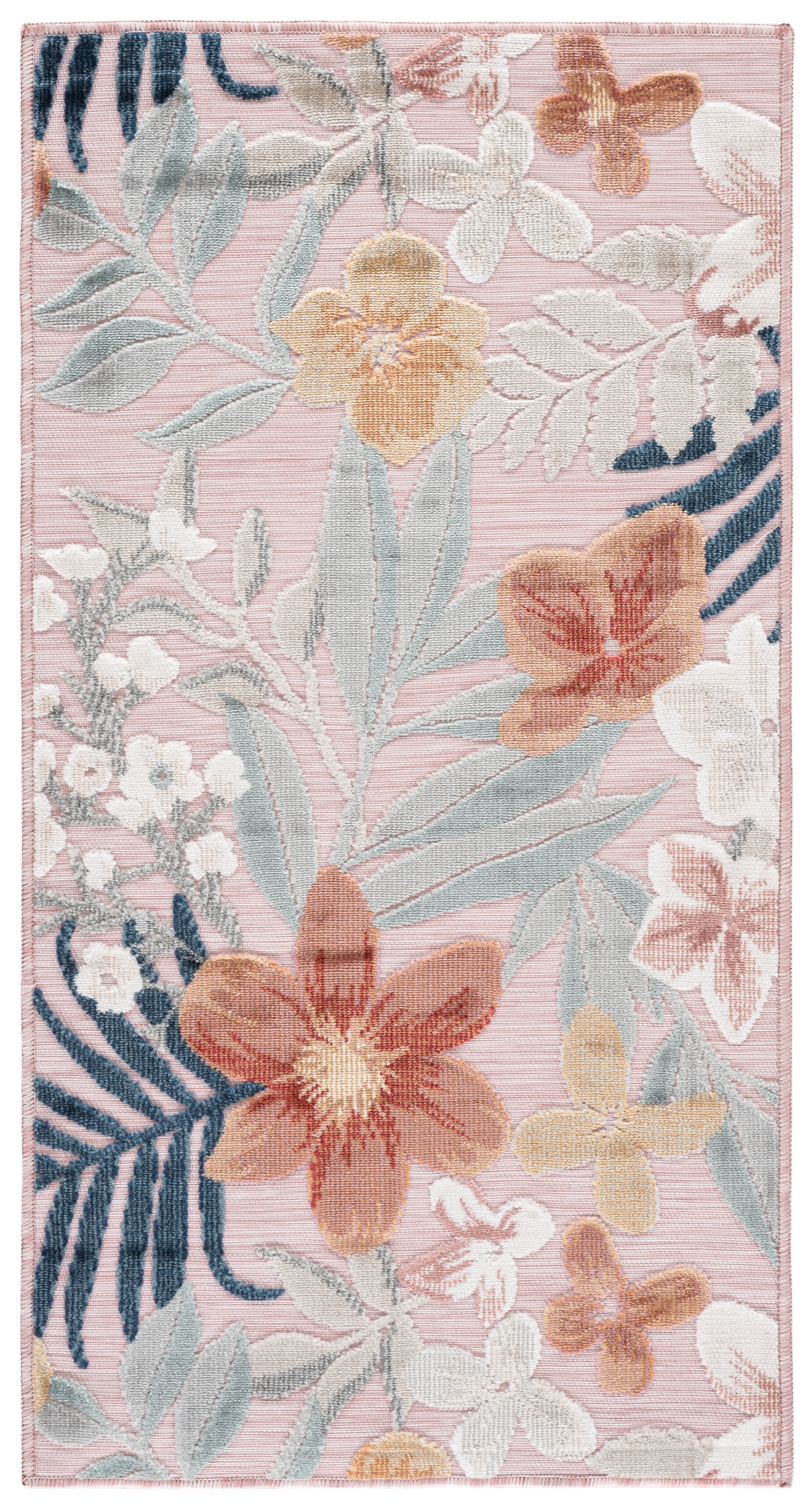 Safavieh Cabana Caris Floral Indoor/Outdoor Area Rug, Pink/Gray, 2'7" x 5'