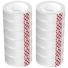 Cinta adhesiva transparente autoadhesiva de celofán - 2,5 cm de ancho / 40 metros de largo **Paquete de 12 unidades - Cinta de embalaje industrial BOPP para embalaje de cajas de comercio electrónico,