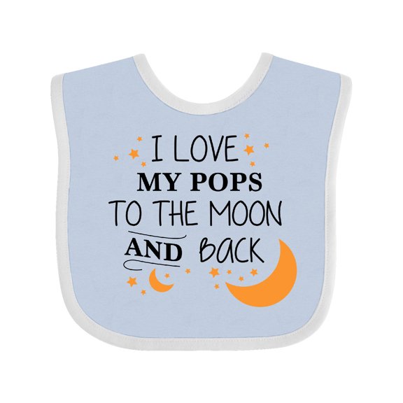 Inktastic I Love My Pops to the Moon and Back Boys or Girls Baby Bib