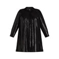 thumbnail image 2 of Terra & Sky Black Label Women's Plus Size Mini Sequin Shirt Dress, 0X-5X, 2 of 4