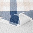 thumbnail image 5 of Manfei Classic Plaid Twin Quilt Set,Geometric Stripes Twin Coverlet Set,Navy Pink White,2 Pieces,1 Bedspread and 1 Pillowcase, 5 of 7