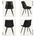 thumbnail image 6 of Alden Design 2PCS Faux Leather Dining Chairs with Metal Legs for Dining Room, Black, 6 of 8