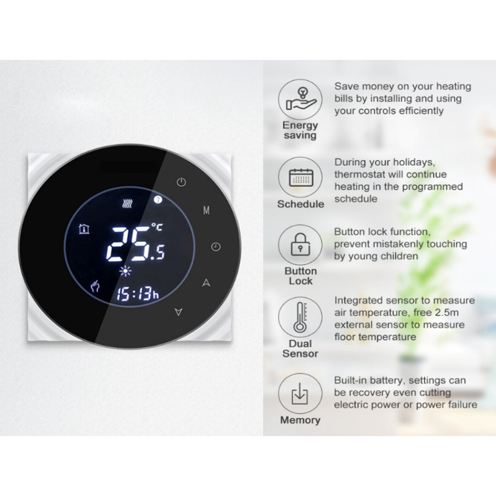 Digital Thermostat WiFi Remote Control LCD Display Programmable Easy