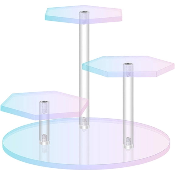 3 Tier Acrylic Display Stand Round Jewelry Display Stand Dessert Display Stand Cosmetics Storage Rack Mini Figurines Stand