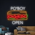 thumbnail image 3 of Handmadetneonsign Po'boy Open Neon Sign, Open Po-boy Wall Art Decor, Food Restaurant Wall Decor, 3 of 5