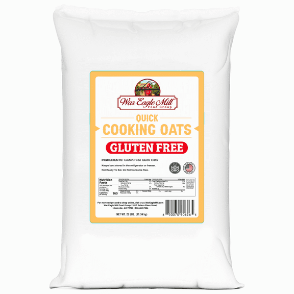 War Eagle Mill Gluten Free Quick Oats, 25 lb Bag