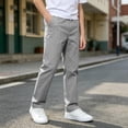 thumbnail image 6 of Amidoa Boys Twill Chino Pants Straight Leg Causal Elastic Waist Regular Fit Stretch Kids School Uniform Pants Gray Size 7-8Years, 6 of 8
