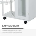 thumbnail image 6 of HomCom 28" Rolling Kitchen Trolley Serving Cart Storage, White, 6 of 10