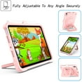 thumbnail image 2 of Kids Durable Handle Case for iPad mini 2021/mini 2024, Silicone PC Heavy Duty Protection [360 Rotating Ring Stand/Adjustable Shoulder Strap] Tablet Case Cover, Rosegold, 2 of 8