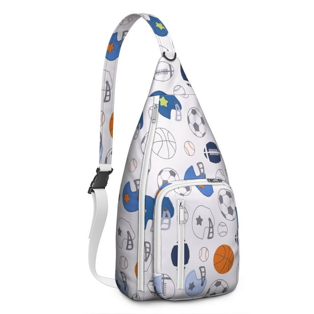 Sports Enthusiast Sling Backpack - Durable Crossbody Shoulder Bag with Ball Inspired Design