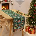 thumbnail image 4 of Anhility Christmas Table Runner with Tassels, Christmas Printed Rectangular Soft Breathable Practical Table Decor for Dining Table, Dresser, Fireplace & Holiday Celebrations (47.24x13.78in), 4 of 6
