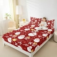 thumbnail image 4 of Manfei Kawaii Santa Claus Twin Sheet Sets for Kids, Cartoon Christmas Tree Twin Fitted Sheet, Winter Festival Flat Sheet, Super Cozy Room Decor, 3pcs, 4 of 7