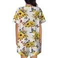 thumbnail image 3 of Bingfone Bird Sunflowers Print Pajamas Sets for Women Soft Short-Sleeved Pjs with Lounge Shorts Two Piece Sleepwear, 3 of 8