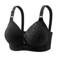 thumbnail image 2 of Bra for Women No Underwire Comfortable Plus Size Push-up Bra Everyday Underwear, Black 48D, 2 of 7