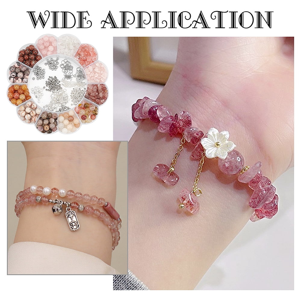Beads Jewelry Making Kit Natural Stone Bracelet Making Kit Women Handicraft Necklace Pendant Charms Making All Materials Set DIY Handmade Gemstone