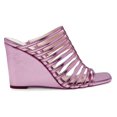 thumbnail image 3 of Jessica Simpson Arriya Meta Pink Square Open Toe Ultra-Strappy Silhouette Slipon Wedge Sandal (6, Meta Pink), 3 of 6