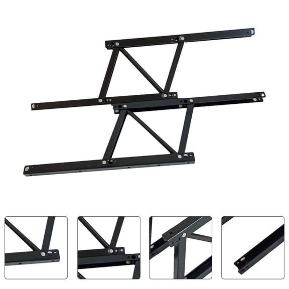 FELTECHELECTR 1 Pair Coffee Table Lift Mechanism Iron Black Buffering Dining Table Furniture