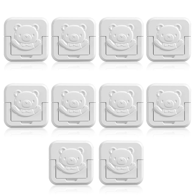 Cubiertas de tomacorrientes de dibujos animados lindos protectores de enchufes decorativos para bebés Tapas protectoras de seguridad retardantes de llama para interiores 3 orificios 10 piezas Scienceny BA000349-02