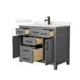 thumbnail image 2 of Beckett 42" Dark Gray Single Vanity & Giotto Quartz Top (1-Hole) & Black Trim, 2 of 5