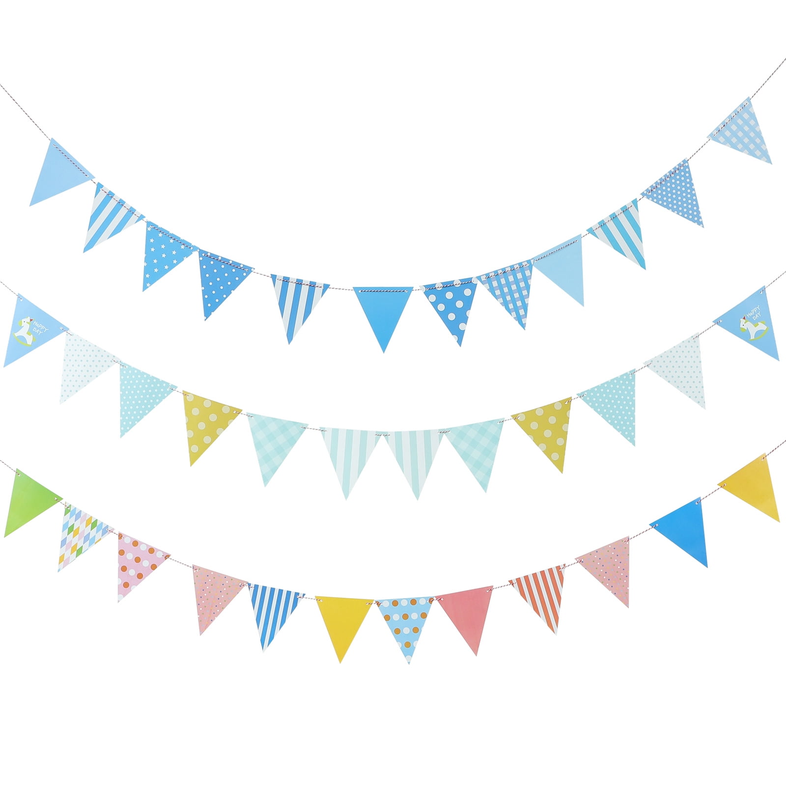 Banner Triangle Birthday Bunting Pennant Hanging Paper Garland Flag Flags Baby Shower Party