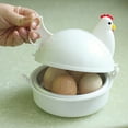 thumbnail image 1 of Chicken Shape 4 Eggs Steamer Boiler Kitchen Microwave Oven Supplies Cooker Tool, 1 of 5