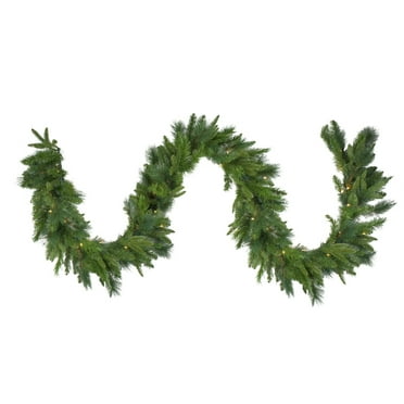 Northlight Real Touch™️ Pre-Lit Mixed Rosemary Pine Artificial Christmas Garland - 9' x 14" - Warm