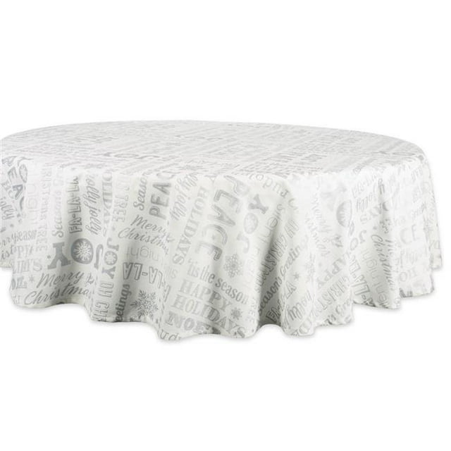 Design Imports CAMZ38078 Nappe de Collage de Noël Ronde Argentée 70 Po