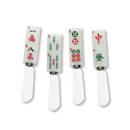 - Mr. Spreader 4-Piece Mahjong Resin Cheese Spreader, Assorted