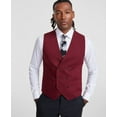 thumbnail image 3 of Tayion Mens Classic fit Double Breasted Button-Up Suit Vest Large Red Solid, 3 of 4