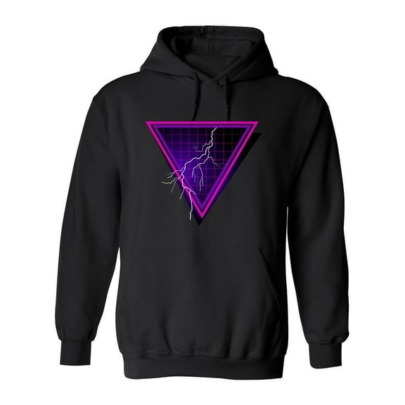 Lightning Bolt Triangle Hoodie Men -Image by Shutterstock, Male 3X-Large